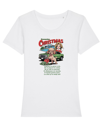 ROMANIAN CHRISTMAS - CRACIUNUL ROMANESC - URARE AMUZANTA - JEEP - MADONNA White