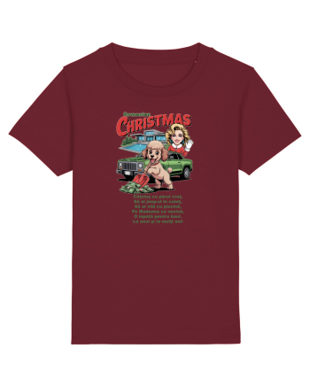 ROMANIAN CHRISTMAS - CRACIUNUL ROMANESC - URARE AMUZANTA - JEEP - MADONNA Burgundy