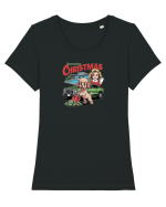 ROMANIAN CHRISTMAS  2- CRACIUNUL ROMANESC - URARE AMUZANTA - JEEP - MADONNA Tricou mânecă scurtă guler larg fitted Damă Expresser