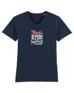 SLEIGH  ALL  DAY,  DRINK ALL  NIGHT Tricou mânecă scurtă guler V Bărbat Presenter