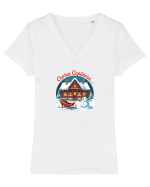 CURTEA COPILARIEI, AMINTIRI DE IARNA - ZAPADA - NOSTALGIA COPILARIEI Tricou mânecă scurtă guler V Damă Evoker