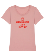 MERRY HANGOVER... AND A HAPPY NAP! Tricou mânecă scurtă guler larg fitted Damă Expresser