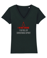 NOT DRUNK, FULL OF CHRISTMAS SPIRIT Tricou mânecă scurtă guler V Damă Evoker