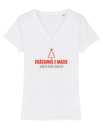 CRACIUNUL E MAGIE... pana vine soacra Tricou mânecă scurtă guler V Damă Evoker