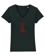 CEI CU PISICI VOR INTELEGE... Tricou mânecă scurtă guler V Damă Evoker