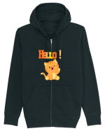 HELLO cu pisică  Hanorac cu fermoar Unisex Connector