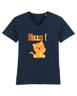 HELLO cu pisică  Tricou mânecă scurtă guler V Bărbat Presenter