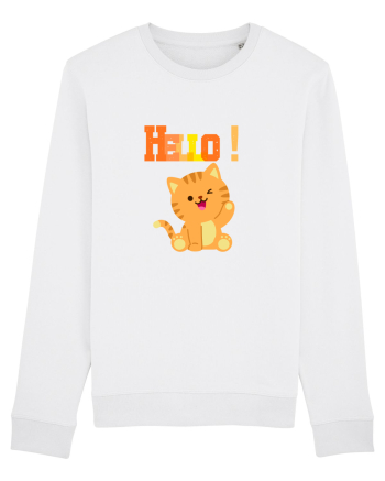 HELLO cu pisică  White