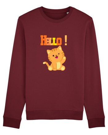 HELLO cu pisică  Burgundy