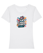 CHILL  VIBES ONLY  - OM DE ZAPADA COOL 2 Tricou mânecă scurtă guler larg fitted Damă Expresser