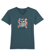 CHILL  VIBES ONLY  - OM DE ZAPADA COOL 2 Tricou mânecă scurtă guler V Bărbat Presenter