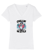 CHILLIN` IN STYLE  - OM DE ZAPADA COOL 2 Tricou mânecă scurtă guler V Damă Evoker