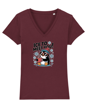 `ICE TO MEET YOU! - pinguin simpatic cool Burgundy