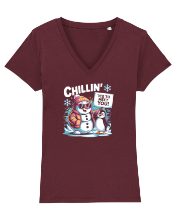 `ICE TO MEET YOU! - om de zapada & pinguin simpatic cool Burgundy