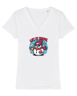 LET IT SNOW! -  OM DE ZAPADA COOL Tricou mânecă scurtă guler V Damă Evoker