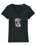 STAY FROSTY  -  OM DE ZAPADA COOL Tricou mânecă scurtă guler V Damă Evoker