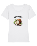 Coconut  1  Tricou mânecă scurtă guler larg fitted Damă Expresser