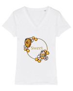 Sweet and honey  1 Tricou mânecă scurtă guler V Damă Evoker