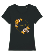 Sweet and honey  1 Tricou mânecă scurtă guler larg fitted Damă Expresser