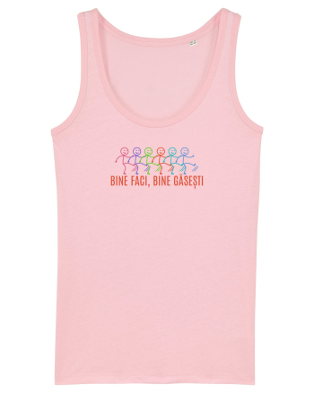 BINE FACI, BINE GASESTI - omuleti stick figure kicking a** Cotton Pink