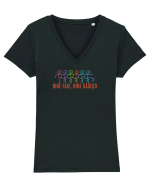 BINE FACI, BINE GASESTI - omuleti stick figure kicking a** Tricou mânecă scurtă guler V Damă Evoker