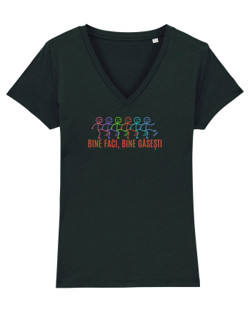 BINE FACI, BINE GASESTI - omuleti stick figure kicking a** Black