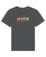 MAI BINE SA DAI DECAT SA PRIMESTI  - maimute kicking a** Tricou mânecă scurtă Unisex Rocker