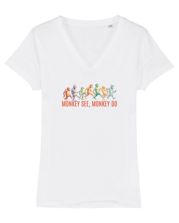 MONKEY SEE, MONKEY DO (rautatea / bunatatea se imita)  - maimute kicking a* White
