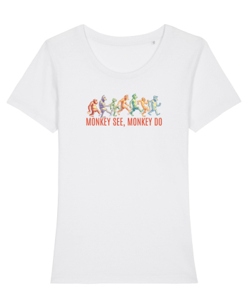 MONKEY SEE, MONKEY DO (rautatea / bunatatea se imita)  - maimute kicking a* White