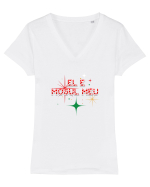 El e Moșul meu  Tricou mânecă scurtă guler V Damă Evoker