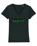 Keep calm&jingle on Tricou mânecă scurtă guler V Damă Evoker