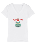 HO-HO-HO  Tricou mânecă scurtă guler V Damă Evoker