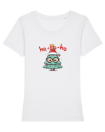 HO-HO-HO  Tricou mânecă scurtă guler larg fitted Damă Expresser