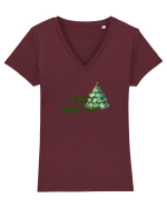 Merry Christmas  Tricou mânecă scurtă guler V Damă Evoker