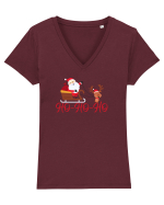 HO-HO-HO  Tricou mânecă scurtă guler V Damă Evoker