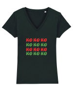 HO-HO-HO  Tricou mânecă scurtă guler V Damă Evoker