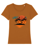 Los Angeles  Tricou mânecă scurtă guler larg fitted Damă Expresser