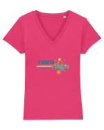 Retro vibse Tricou mânecă scurtă guler V Damă Evoker