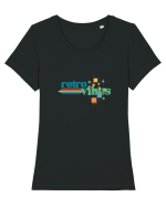 Retro vibse Tricou mânecă scurtă guler larg fitted Damă Expresser