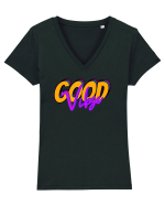 Good vibse  Tricou mânecă scurtă guler V Damă Evoker