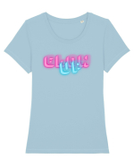 Glow up Tricou mânecă scurtă guler larg fitted Damă Expresser