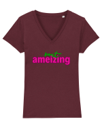 Sunt ameizing  Tricou mânecă scurtă guler V Damă Evoker