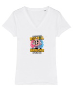 BIG DILL - MAY THE SNACKS BE WITH YOU! Tricou mânecă scurtă guler V Damă Evoker