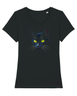 PISICA OCHI VERZI 2 Tricou mânecă scurtă guler larg fitted Damă Expresser