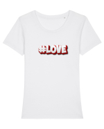 #Love  Tricou mânecă scurtă guler larg fitted Damă Expresser
