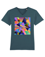 Abstract  Tricou mânecă scurtă guler V Bărbat Presenter