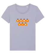 Pumpkin  Tricou mânecă scurtă guler larg fitted Damă Expresser