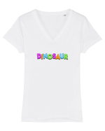 DINOSAUR  Tricou mânecă scurtă guler V Damă Evoker