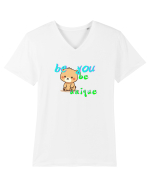 Be you, be uniqe  Tricou mânecă scurtă guler V Bărbat Presenter