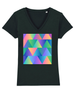 Abstract  Tricou mânecă scurtă guler V Damă Evoker